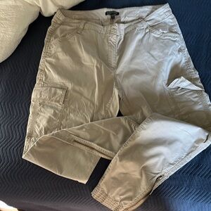 Eileen Fisher Women's Cropped Cargo Pants available in beige or gray